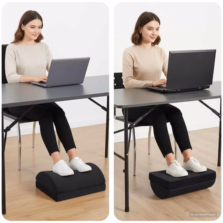 Pouf a cuneo vidaXL in schiuma fredda nera L: 44 cm, P: 29 cm, H: 17 cm