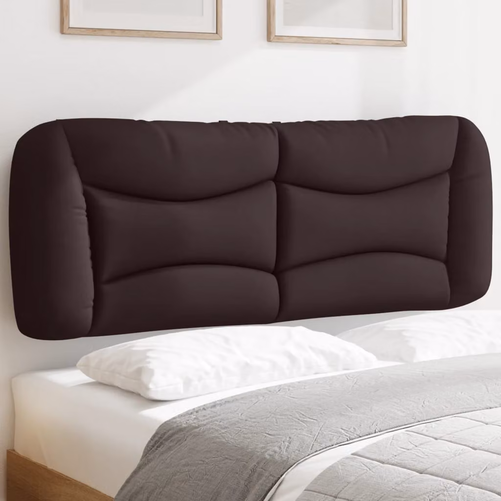 vidaXL Cuscino Testiera Hvar Marrone Scuro in Tessuto, Larghezza: 120 cm