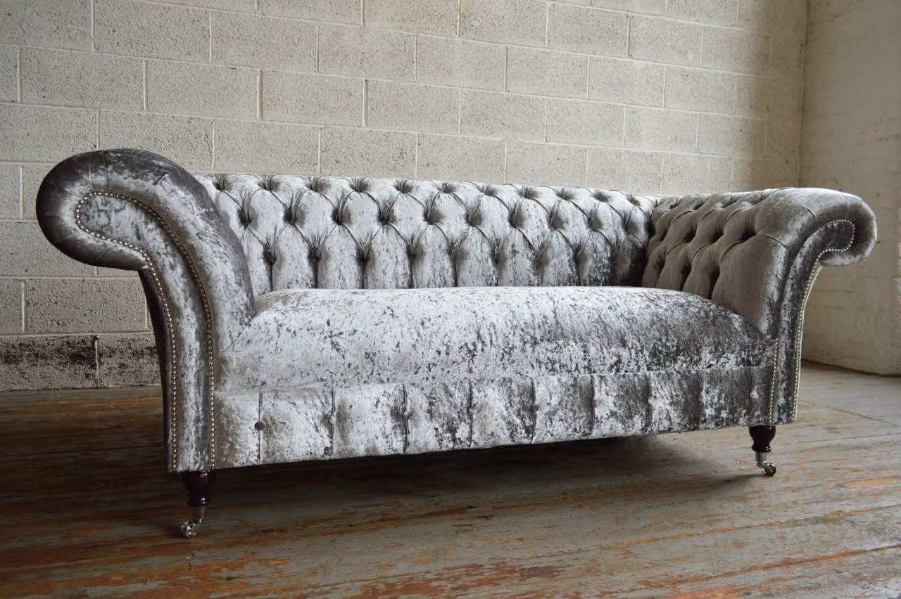 Design Chestefield Polster Edle Klassische Wohnzimmer Couch Sitz Garnitur