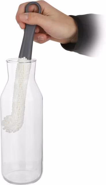 Spazzola per bottiglie e barattoli KASANOVA in fibra naturale, colore bianco