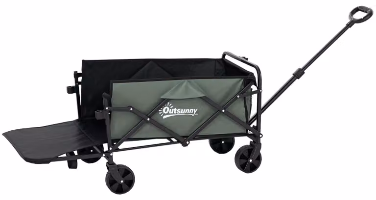 Carrello pieghevole da giardino - Carrello per il giardino - Carrello di trasporto - Carrello per lavori - Capacità: 72 litri