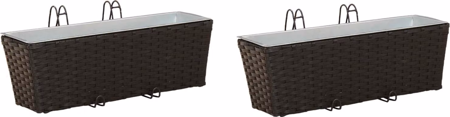 Ringhiera 2 pcs Nero 50 x 17 x 17 cm Metallo