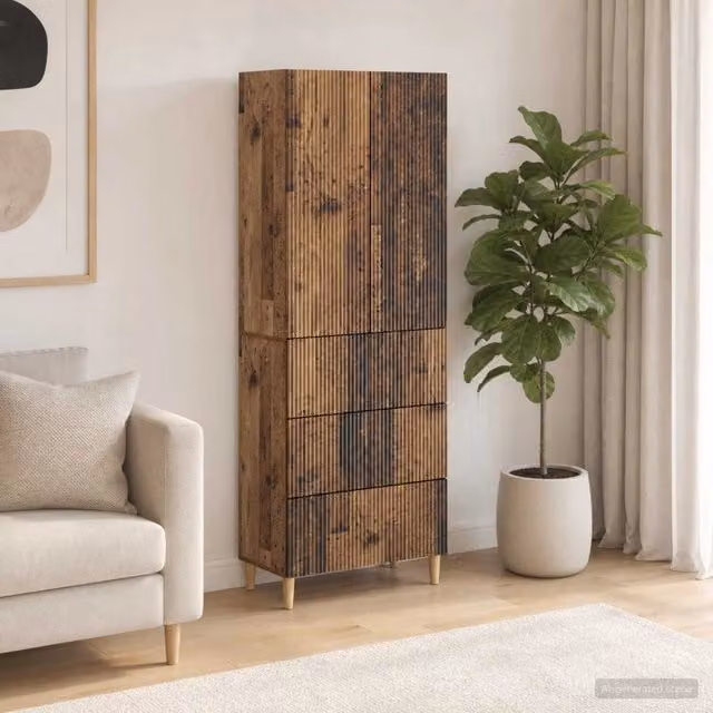 Set di 2 armadi moderni vidaXL in legno marrone opaco