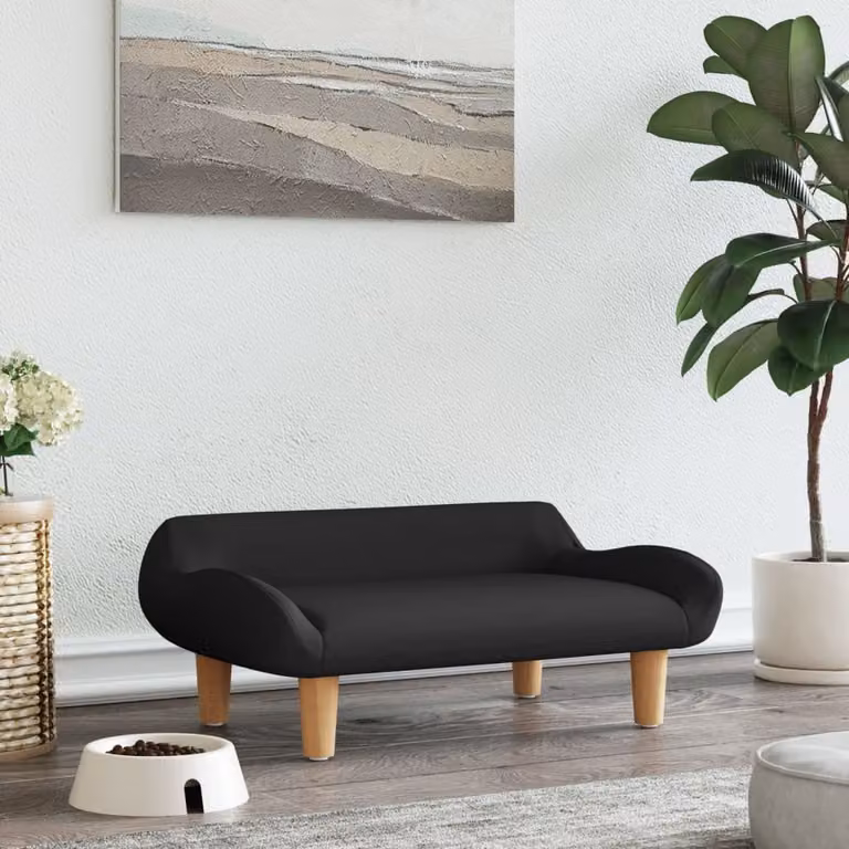 The Living Store Letto per cani nero 70x40x24 cm Tessuto