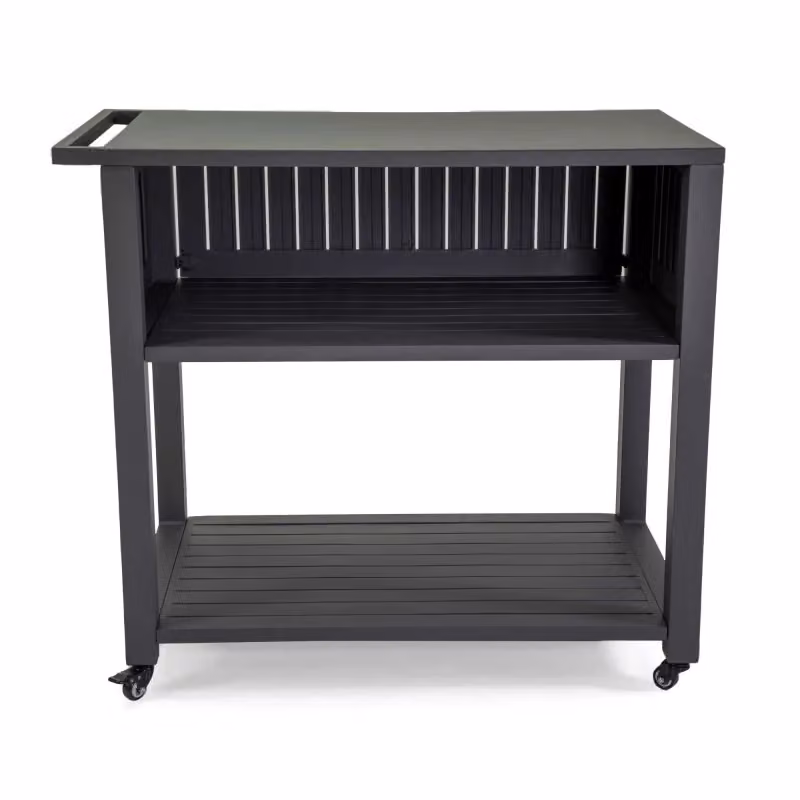 Carrello moderno VACCHETTI in metallo antracite opaco con ruote L: 102 cm, P: 54,5 cm, H: 90 cm – 2