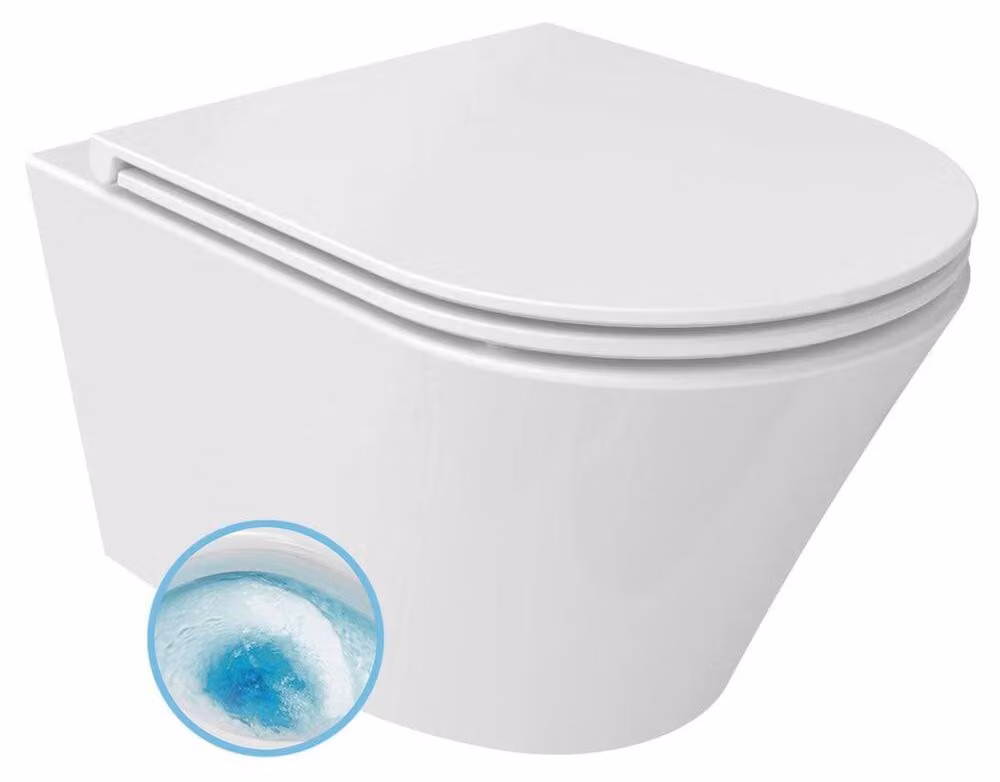 WC sospeso PACO, senza bordo, 36x53cm, bianco
