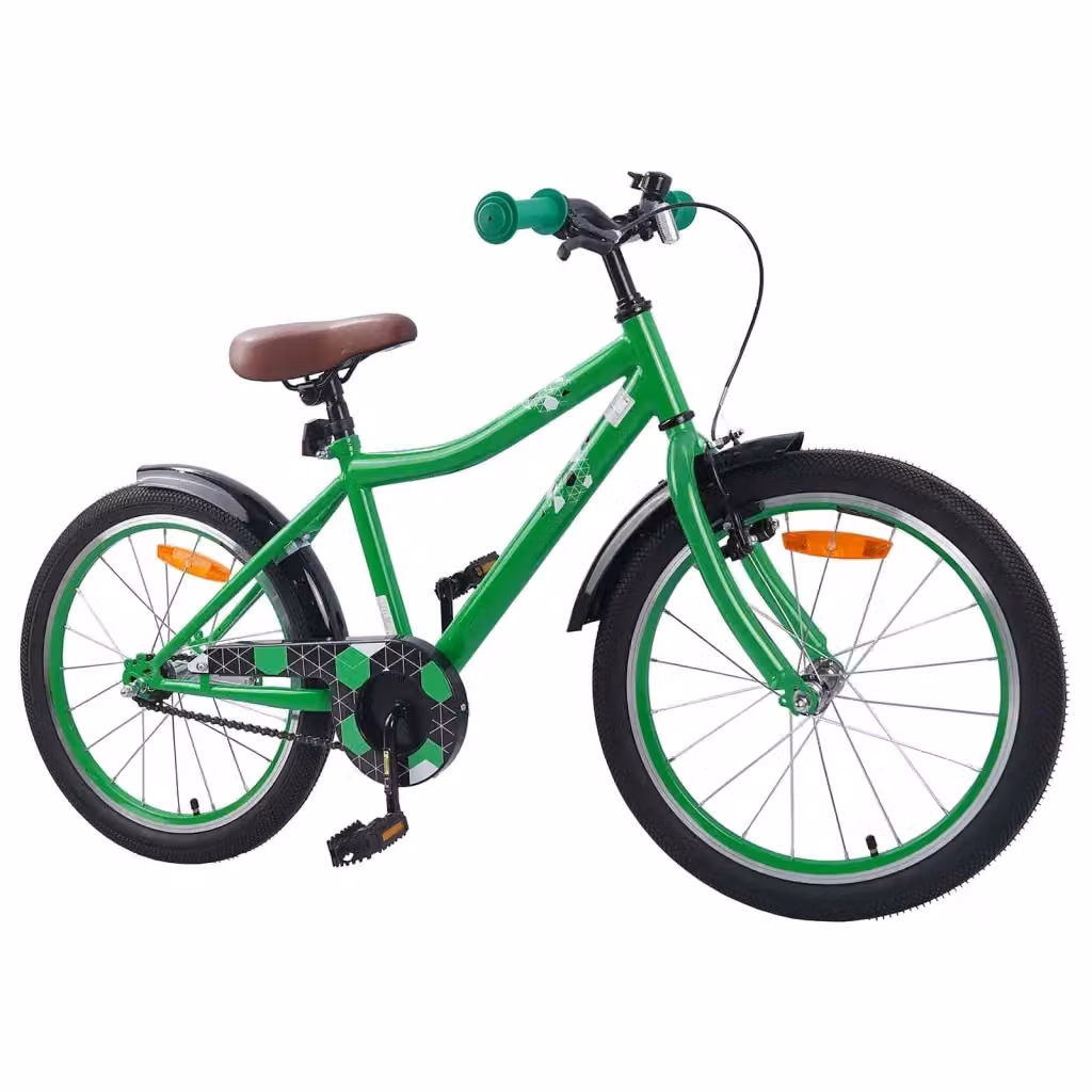 Bicicletta per bambini vidaXL da 20 pollici in metallo e gomma, colore verde – 2