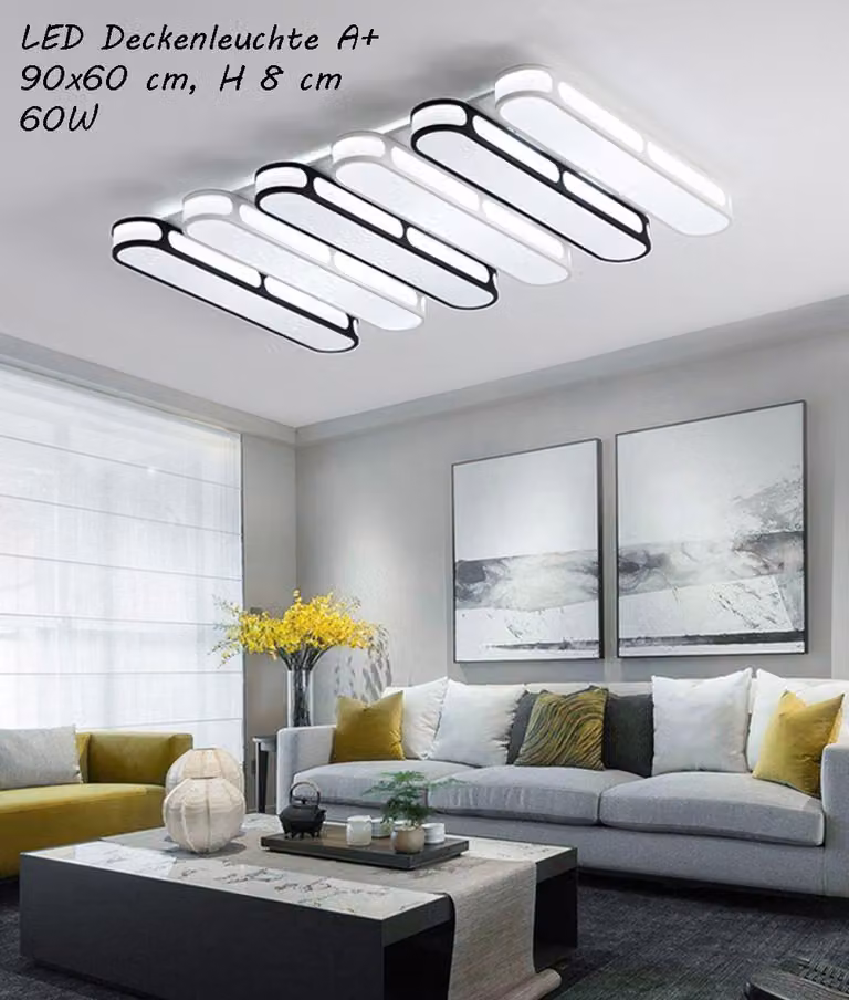 Plafoniera LED YD1675-90x60 con telecomando, colore/luminosità della luce regolabile A+