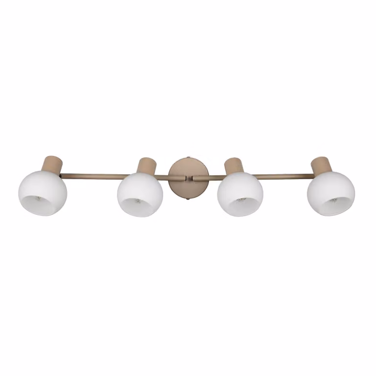 Reality Leuchten Plafoniera Boba, a 4 luci, beige, E14, metallo dimmerabile, Crema / Ambra, Soggiorno / Sala da pranzo, Metallo, Moderno, Faretto