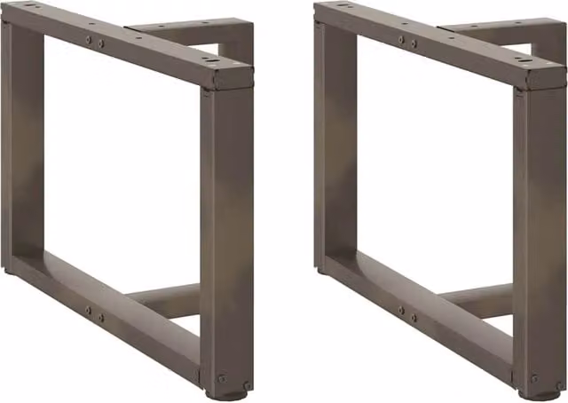 Set di 2 gambe robuste a T per tavolino da caffè 60 x 25 x 42 cm con pratici piedini livellanti design moderno acciaio nero 02_0057304