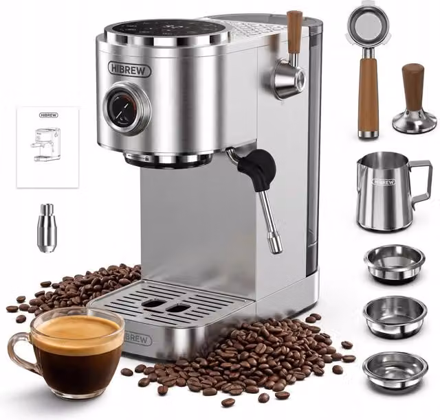 Macchina Espresso Semiautomatica HiBREW H13 con Cold Brew, 3 Livelli Vapore e Touch Control