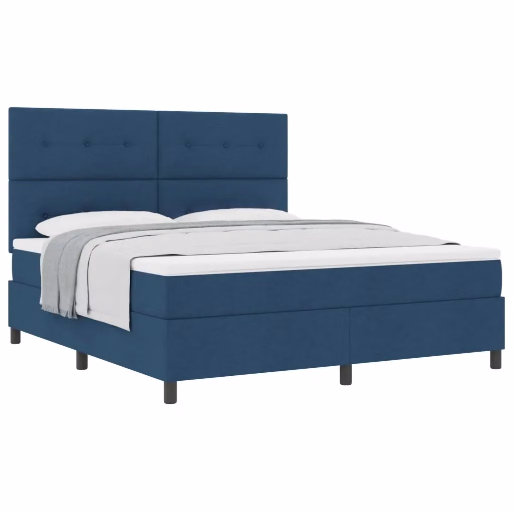 Letto a molle con testiera vidaXL in tessuto blu L: 180 cm, P: 200 cm, H: 203 cm – 2