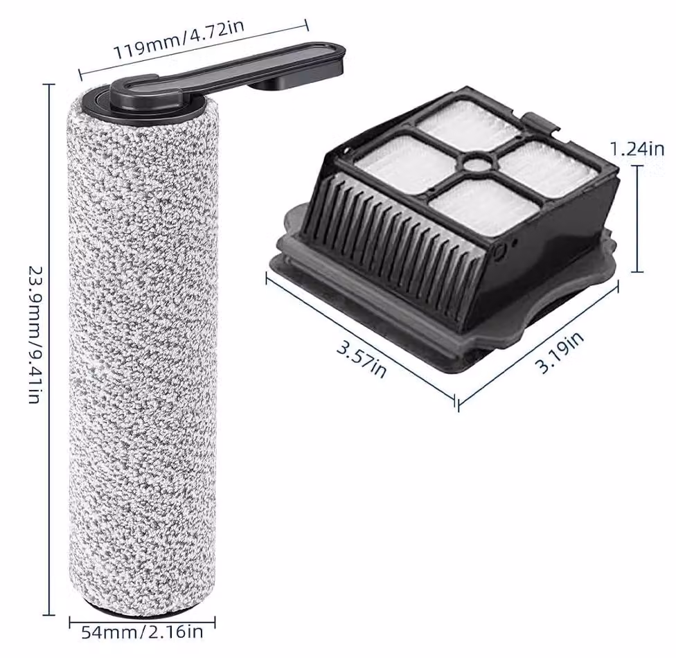 Kit di ricambi per pulitori a vapore e per la pulizia dei pavimenti: 2 spazzole rotanti, 2 filtri HEPA, filtri lavabili, accessori per aspirapolvere