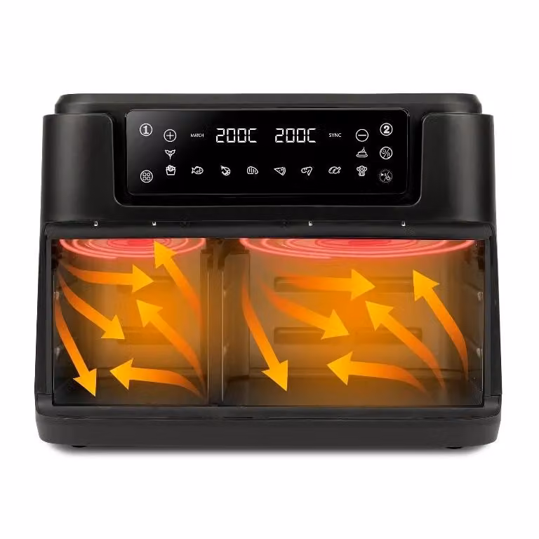 Girmi FG26 Friggitrice ad aria con display digitale, capacità 9 l, 2400 W, Nera – 2