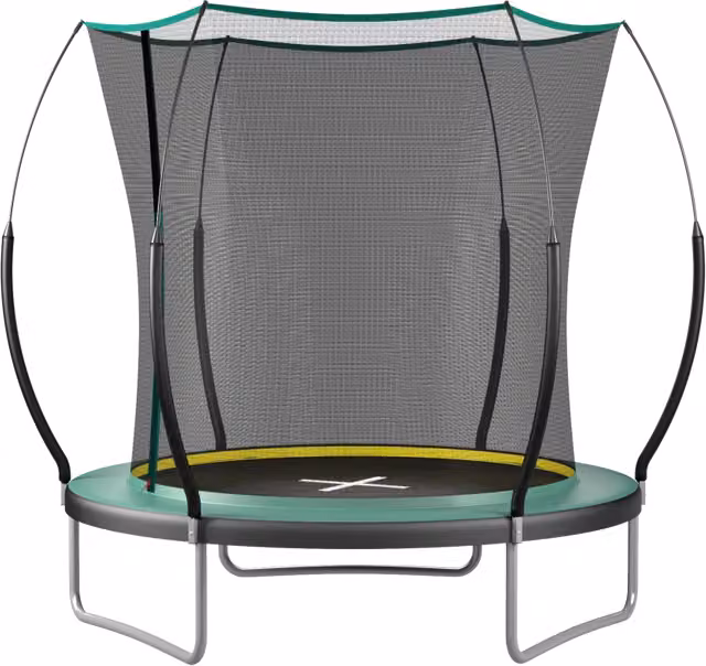 Trampolino da giardino senza molle e senza cuciture, 183 cm, con rete di sicurezza