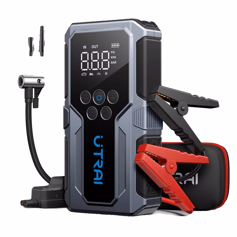 Avviatore di emergenza per auto, banca di potenza da 1500A, pompa d'aria portatile da 150PSI, JS-9 1500A