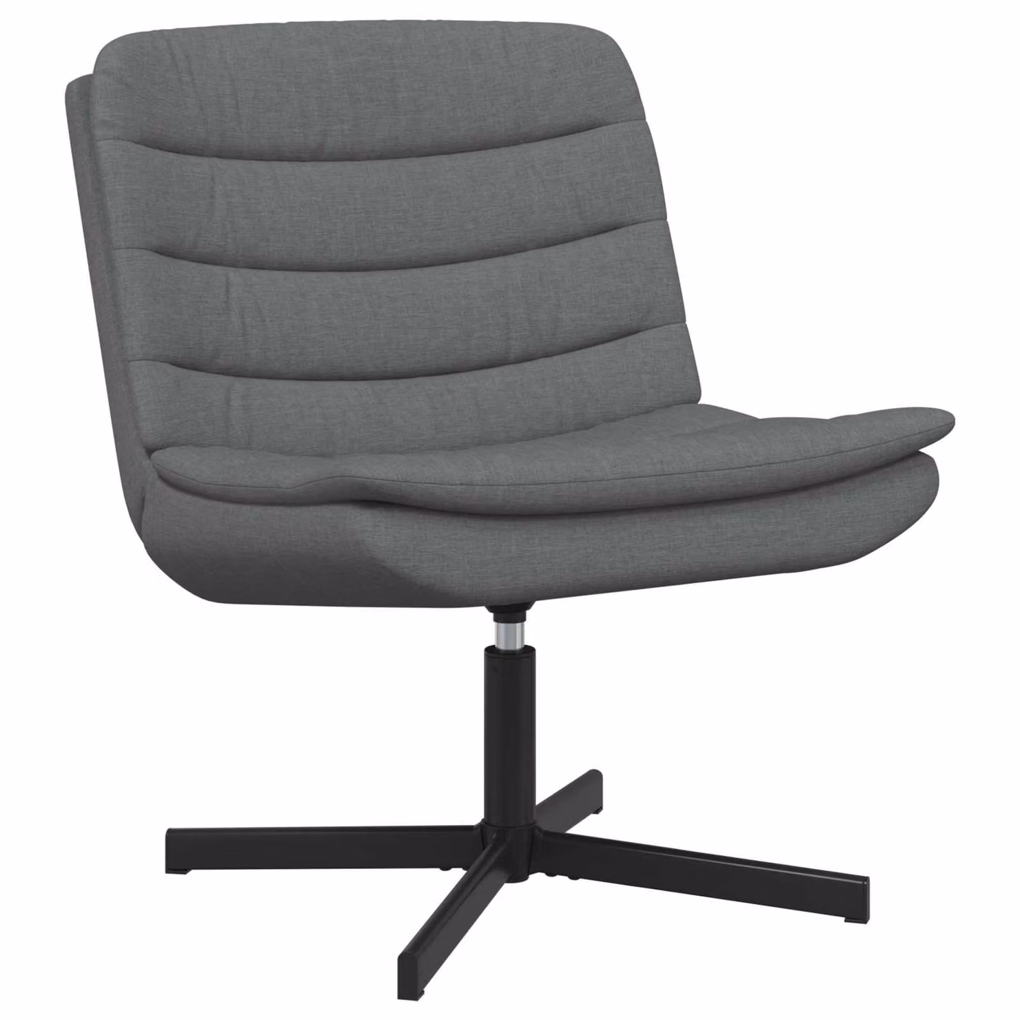Sedia girevole vidaXL in tessuto grigio moderno L: 63 cm, P: 75 cm, H: 76 cm