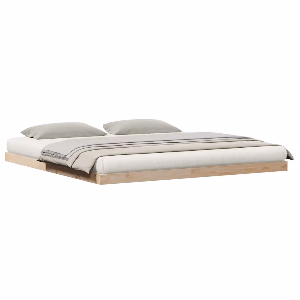 Struttura letto a pavimento moderna vidaXL in pino massello colore naturale L: 200 cm, P: 220 cm – 2