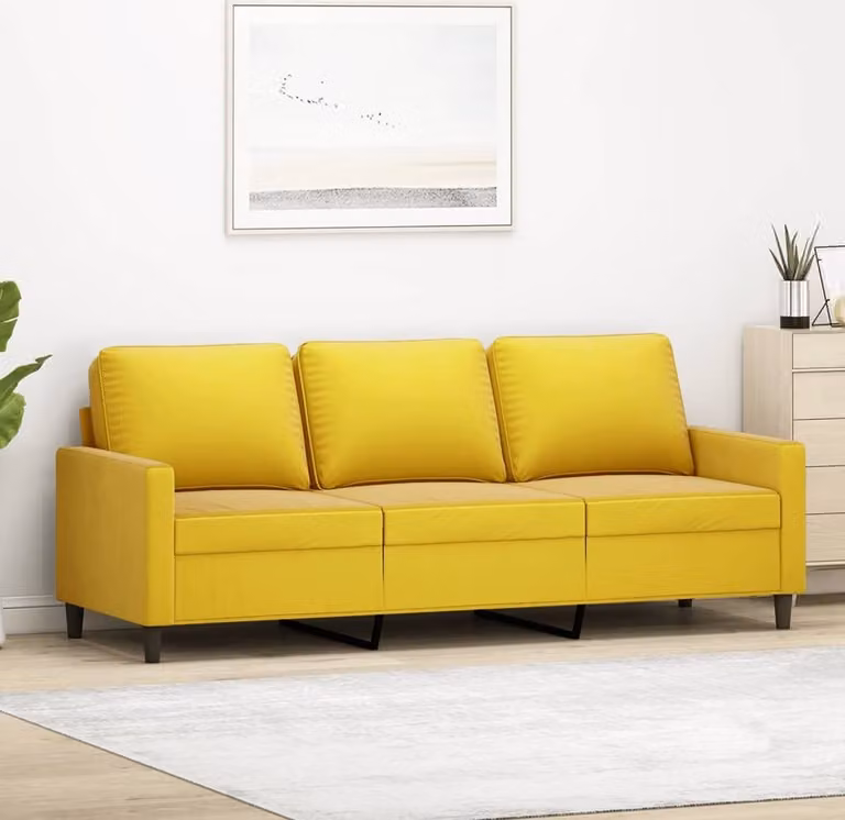 Maison Exclusive - Divano a tre posti giallo 180 cm in velluto