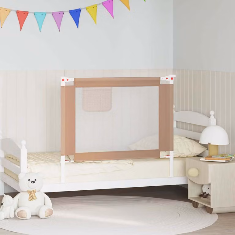 Sponda Letto di Sicurezza per Bambini vidaXL Talpa, Beige, L: 100 cm, H: 25 cm, P: 70 cm