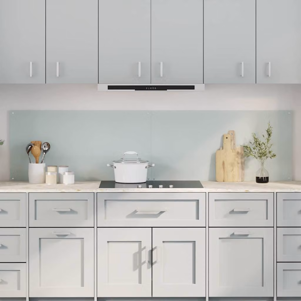 Set di 2 schienali da cucina vidaXL in vetro temperato bianco, L: 100 cm, H: 50 cm