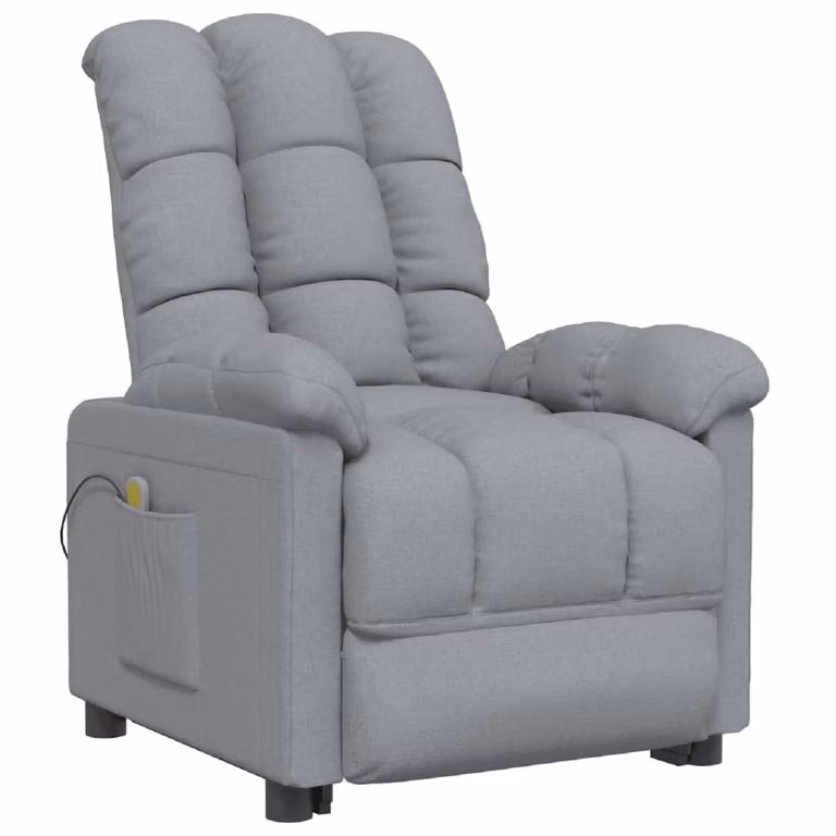 vidaXL Sedia da massaggio in tessuto grigio chiaro