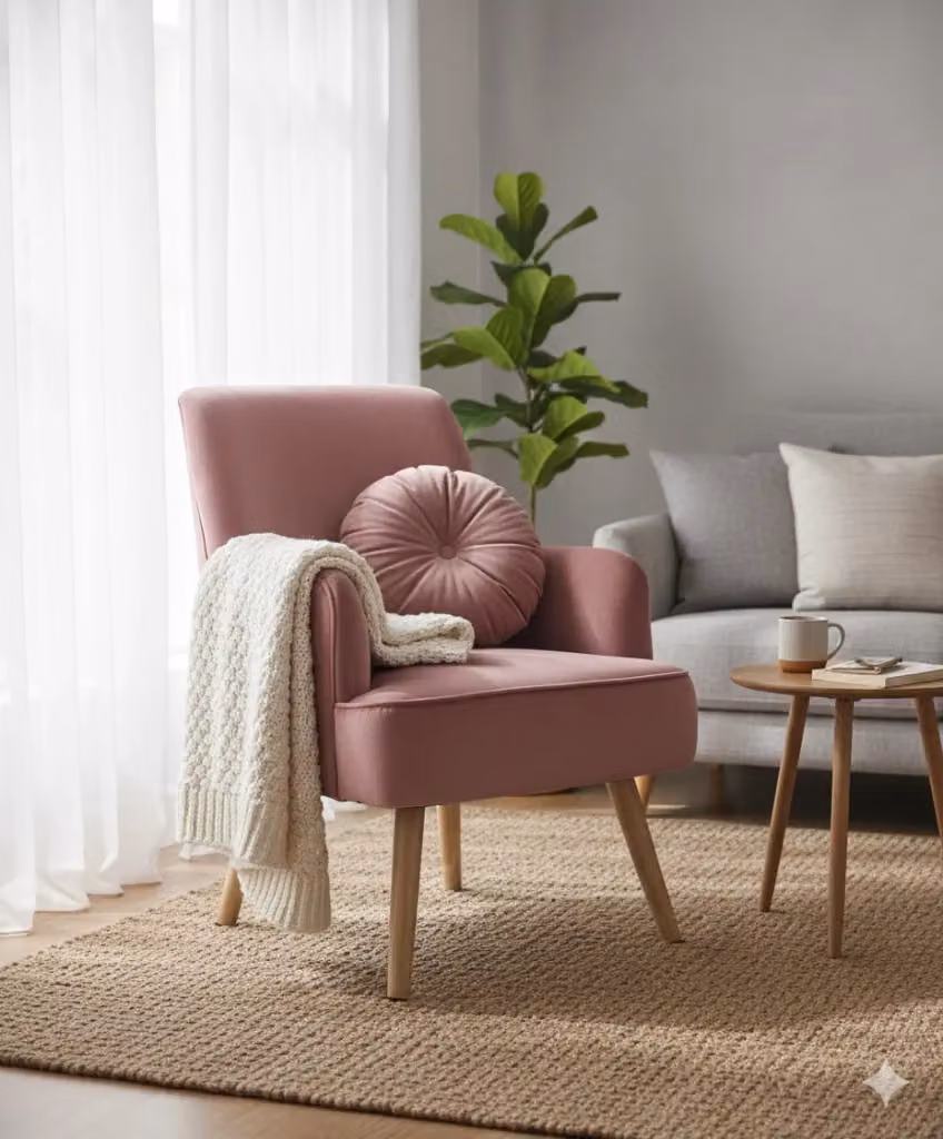Poltrona Adeline Rosa Antik in Velluto Rosa GIORDANOSHOP – 2
