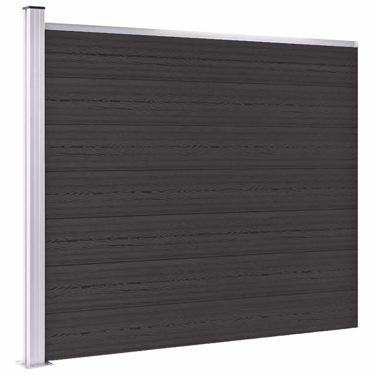 Pannello di Recinzione in WPC 175x146 cm Nero