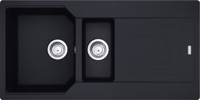 Franke URBAN UBG 651 lavello in BLACK MATT incl. scolapiatti / dimensioni di taglio 980 x 480 mm / lavello in granito