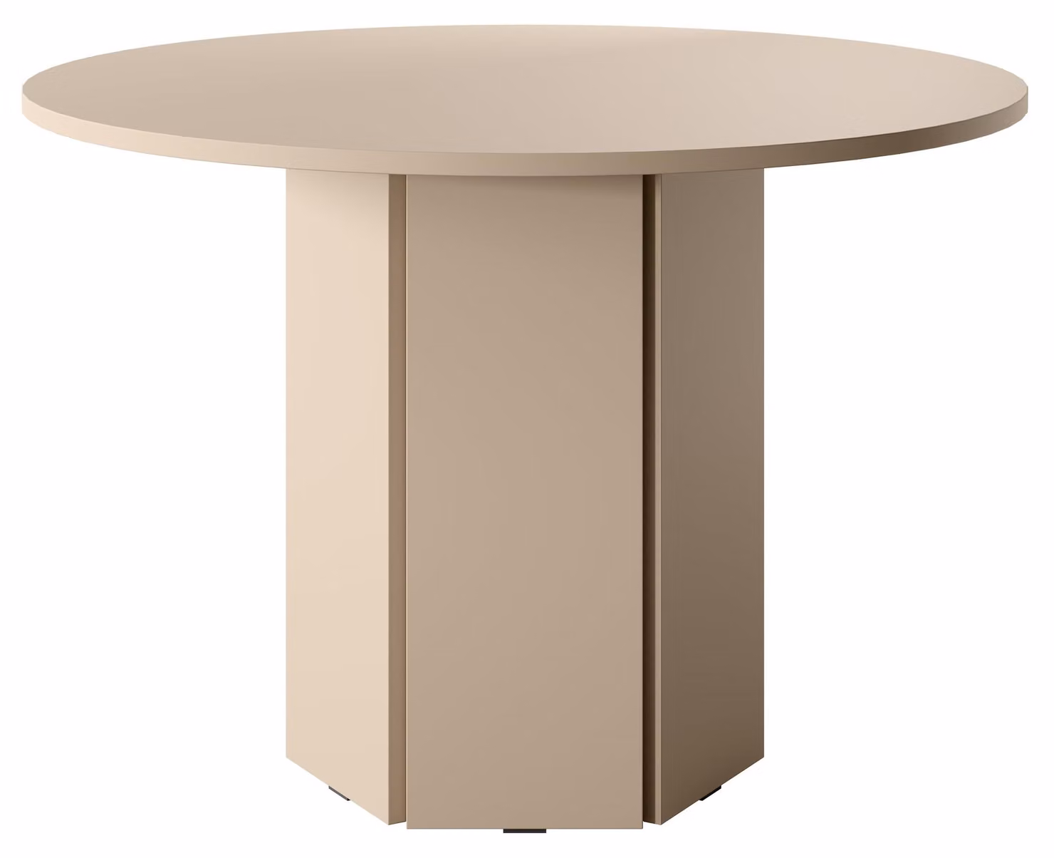 Selsey Hexa - Tavolo da pranzo, tavolo da sala da pranzo rotondo, beige cappuccino, 110 cm
