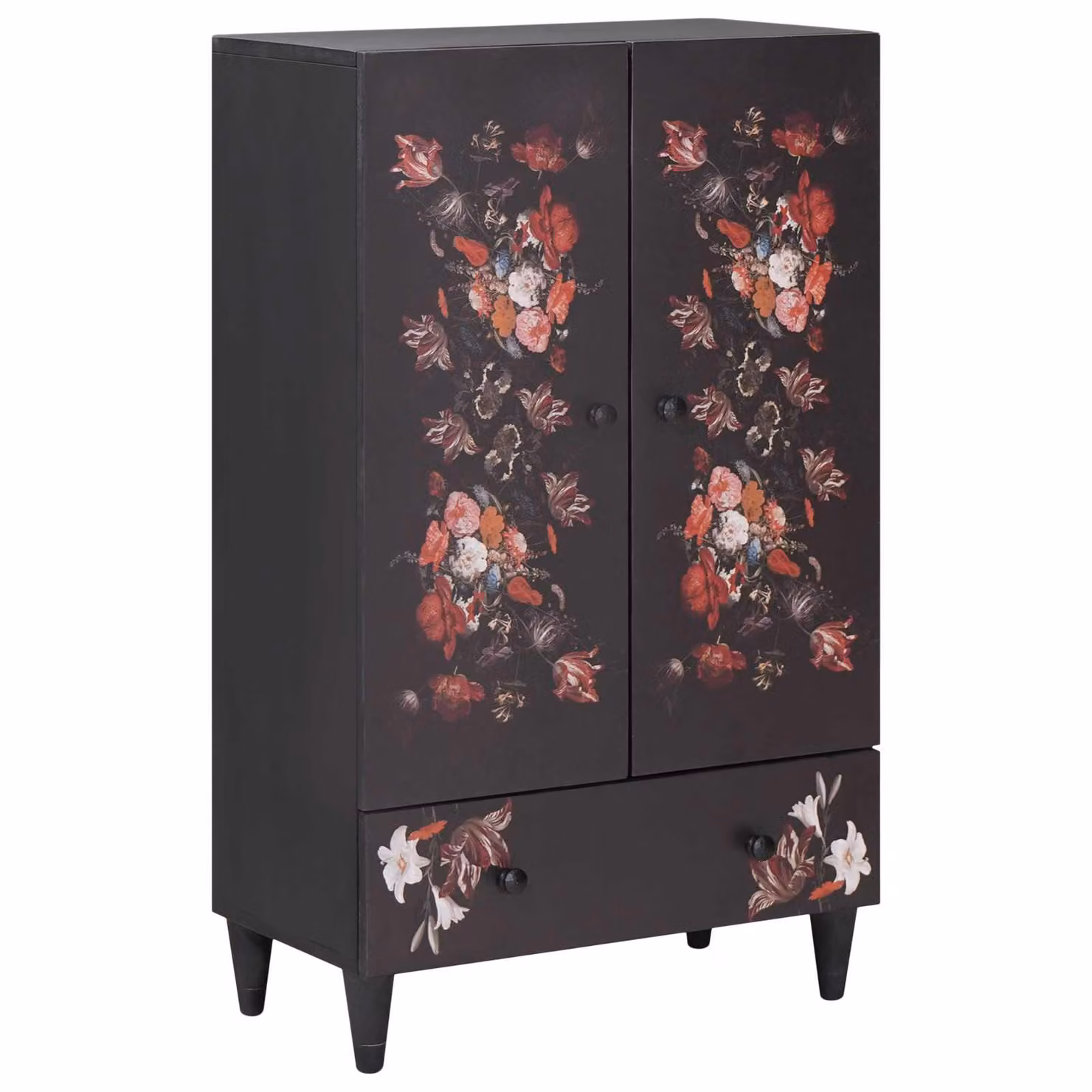 Armadio di stoccaggio con porta vidaXL in legno di mango multicolore L: 60 cm, P: 33,5 cm, H: 100 cm