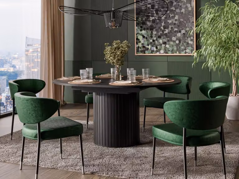 Tavolo da pranzo allungabile 120(160)x120 APEX - nero