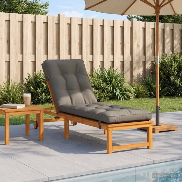 vidaXL Cuscino per Lettino VIANEN Grigio in Poliestere con Rivestimento Lavabile e Resistente ai Raggi UV