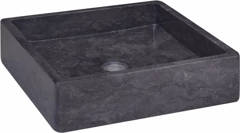 The Living Store Lavabo nero 40x40x10 cm Marmo