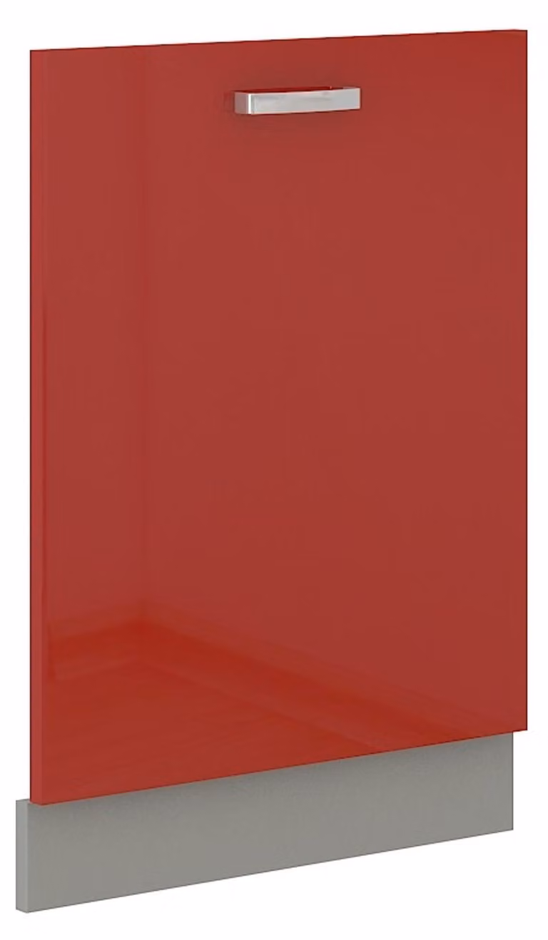 Pannello frontale per lavastoviglie da incasso totale, 60 cm, colore rosso lucido, cucina Rose Bianca