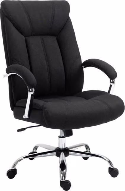 Sedia da ufficio ergonomica Minimal nera con schienale alto, regolabile in altezza e basculante, L/P/H: 65 x 78 x 118 cm – 1