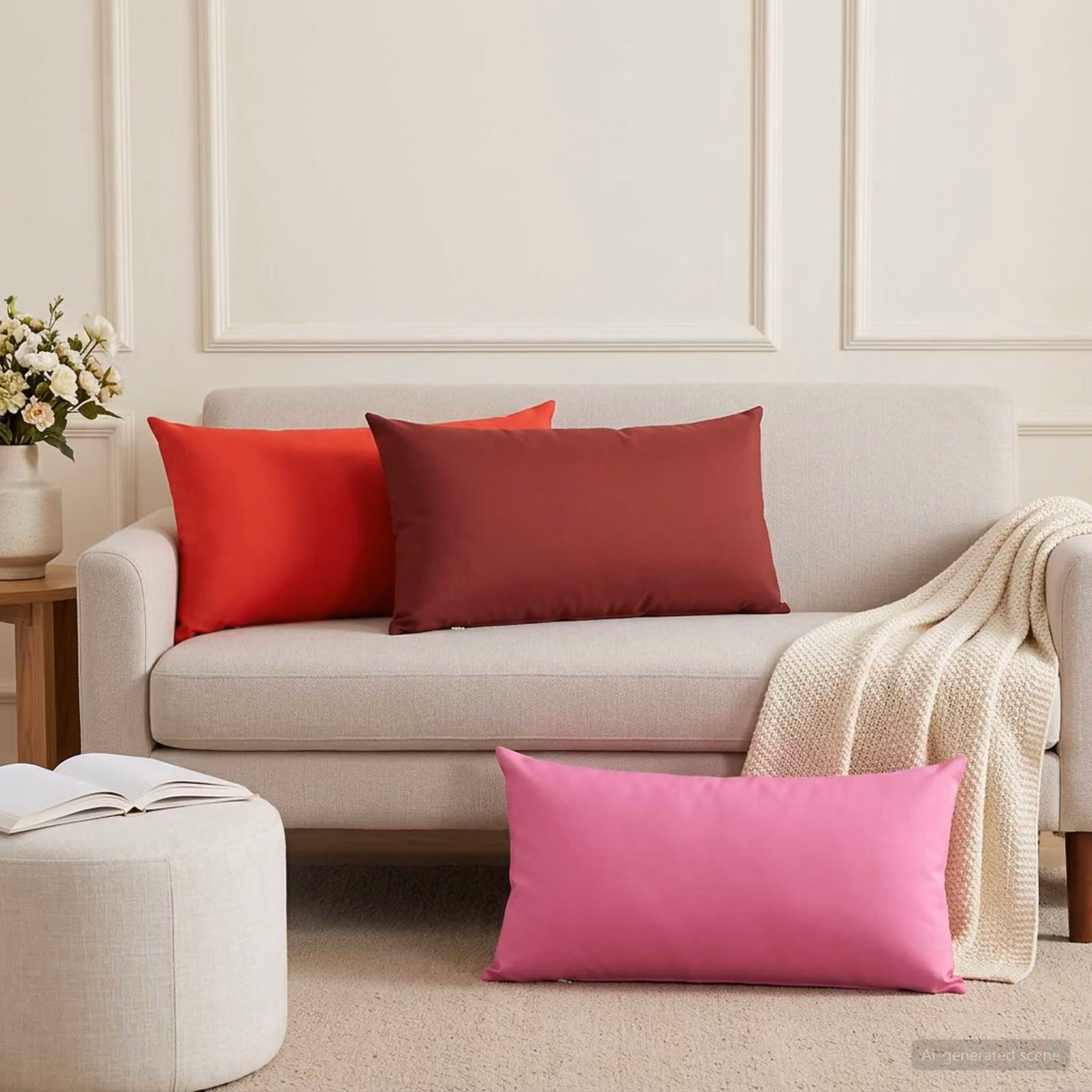 vidaXL Cuscino con cuscino HEERLEN 2 pz Rosso Poliestere