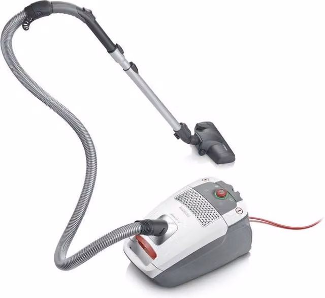 Severin BC7047 Aspirapolvere con Sacco da 4 L, 850 W, Filtro HEPA 13, Colore Bianco e Rosso