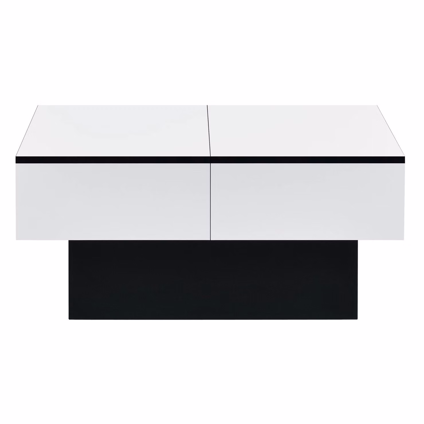 In And OutdoorMatch Tavolino Arden - Con spazio di archiviazione - 80x60x40 cm - Bianco e nero - Truciolato - Look elegante