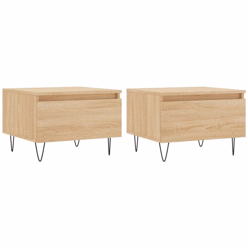 Tavolini Salotto 2pz Rovere Sonoma 50x46x35cm Legno Multistrato