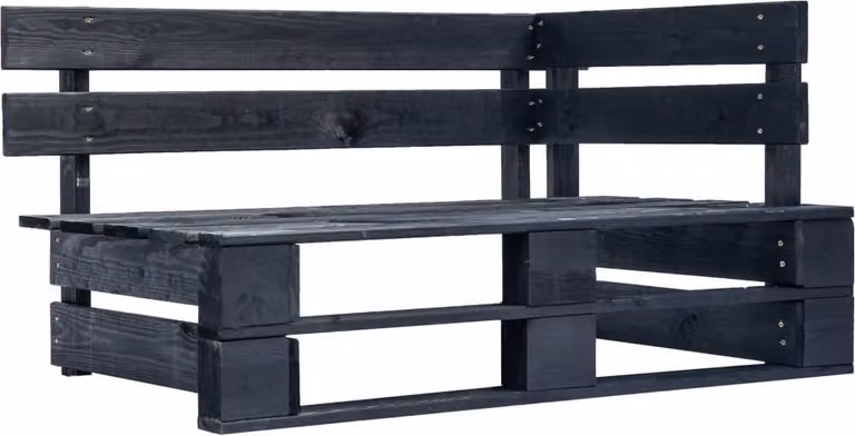 vidaXL Set da salotto in pallet 6 pezzi nero Legno di pino impregnato