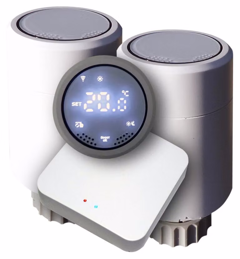 XTENDLAN THL03 Set intelligente Tuya con gateway Zigbee + 2 testine termostatiche con display sulla parte superiore