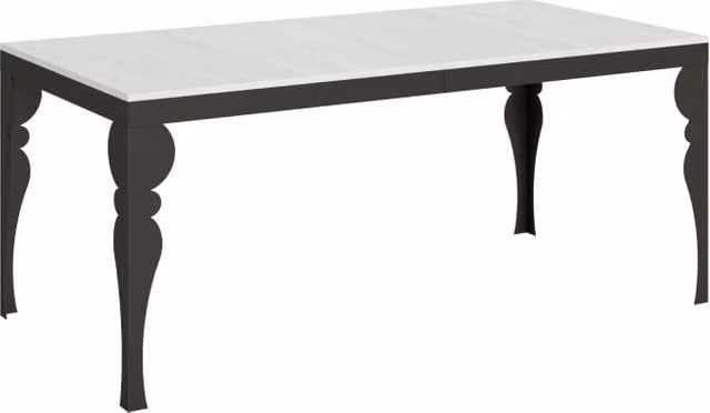 Tavolo allungabile rettangolare Itamoby in MDF laminato Bianco Frassino con telaio in metallo Antracite L: 90 cm, P: 180-260 cm – 1