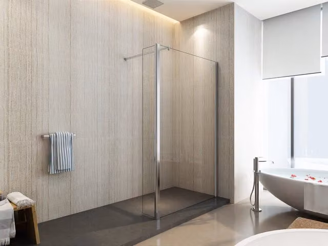 Parete doccia walk-in con antina girevole para schizzi laterale, cristallo 8mm trasparente H.200 Sicena Delifia Trasparente 8mm,90 + Antina 30 cm