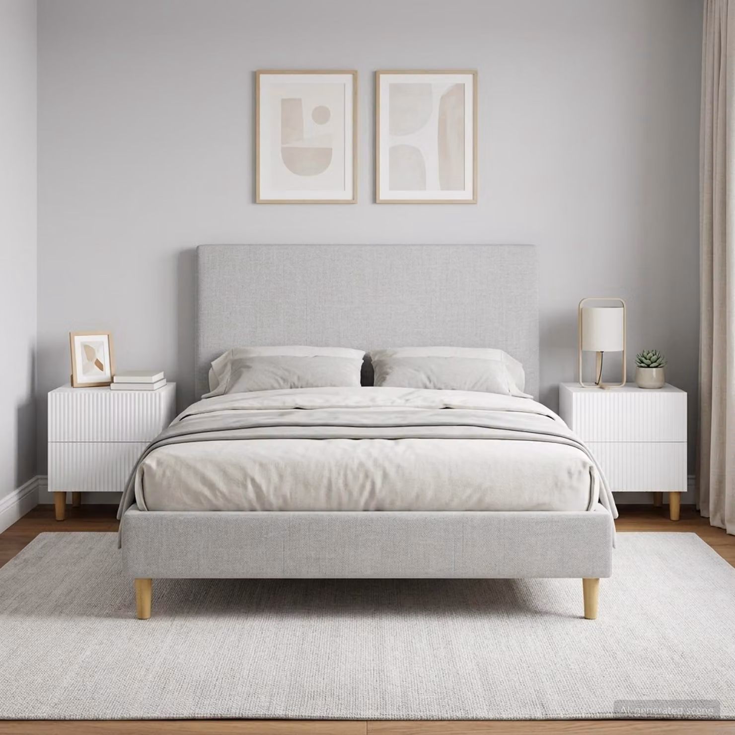 Set di 2 Armadi da Notte vidaXL Bianco Lucido L 43 cm x P 34,5 cm x H 48 cm