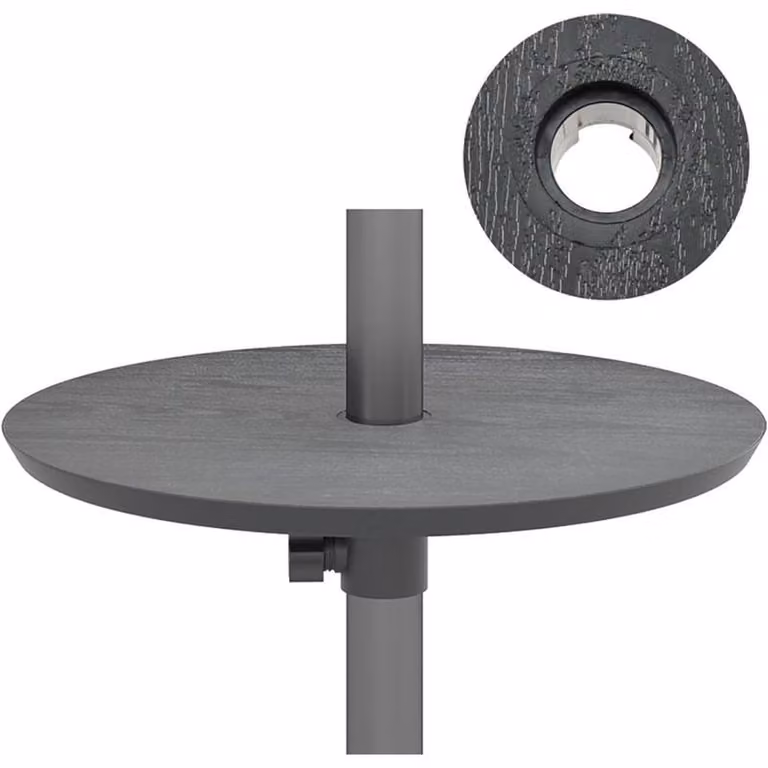 Tavolino regolabile con foro per ombrellone, modello TAN12727, 50 x 50 x 10,5 cm, colore nero