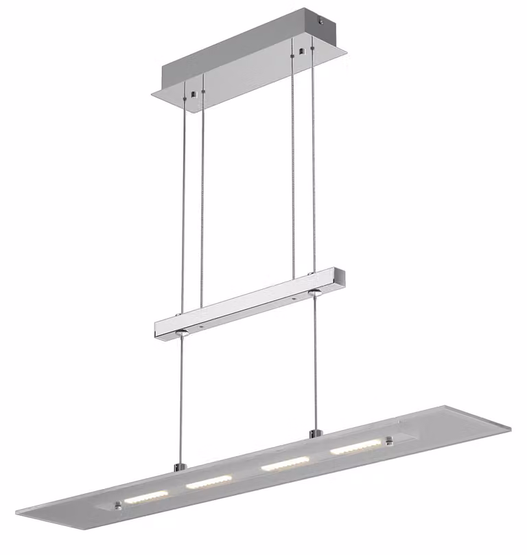 MONZANA® LED luce a sospensione 20W 1600lm bianco caldo plafoniera regolabile in altezza per cucina soggiorno sala da pranzo lampada da tavolo a sospensione nichel vetro