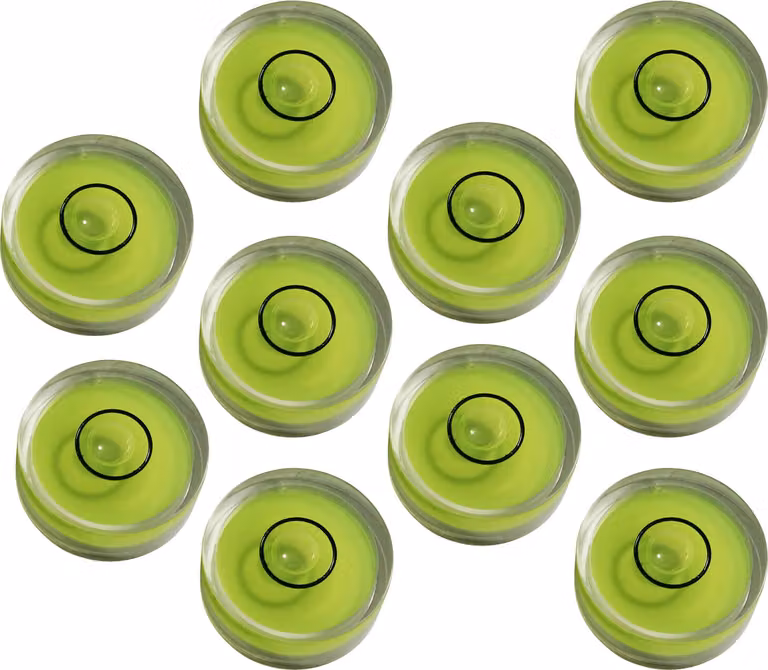 Set di 10 livellatori rotondi piccoli misura 5 (15x8 mm)