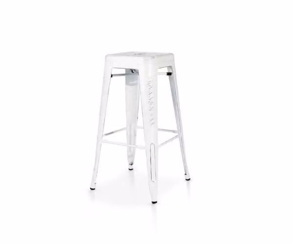 Set di 6 sgabelli impilabili in metallo bianco design moderno Mobili 2G L/P/H: 43 x 43 x 76 cm