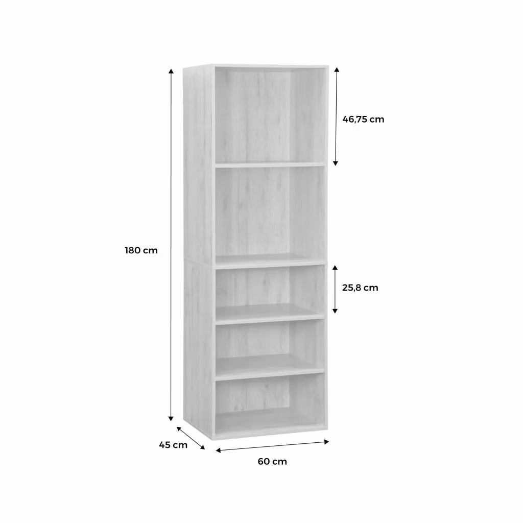 Modulo armadio Sweeek con ripiani interni e ante, marrone, H 180 x L 60 x P 45 cm – 2